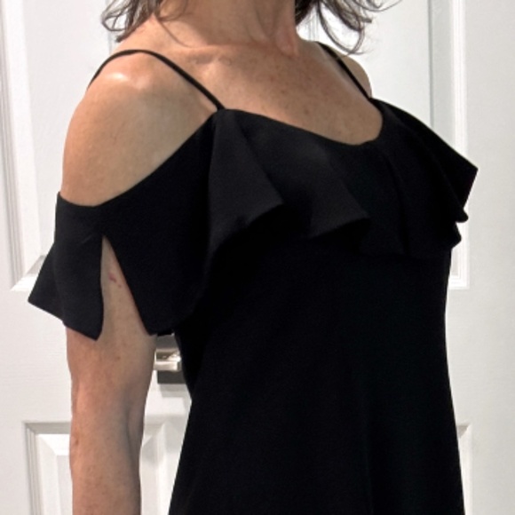 Zara Cold Shoulder Babydoll Dress - Black Size S - Picture 3 of 9